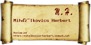 Mihálkovics Herbert névjegykártya